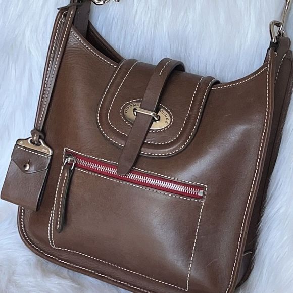 Dooney & Bourke brown leather shoulder bag purse - Picture 2 of 15